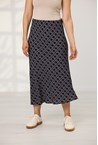 GEO DOT BIAS SKIRT - black dot